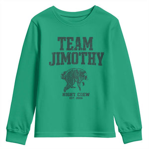 Team Jimothy Night Crew Est 2026 Viral Seattle Raccoon Youth Sweatshirt Feral Legend Trash Panda Vintage Athletic Style Graphic