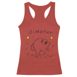 Cute Doodle Starry Jimothy the Raccoon Graphic Racerback Tank Top Viral Seattle Trash Panda