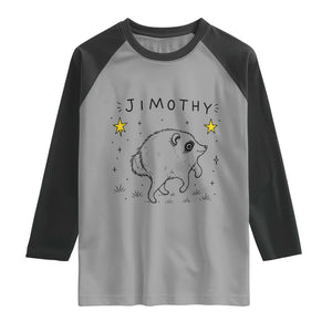 Cute Doodle Starry Jimothy the Raccoon Graphic Raglan Shirt Viral Seattle Trash Panda