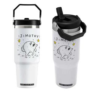 Cute Doodle Starry Jimothy the Raccoon Graphic Flip Straw Tumbler Viral Seattle Trash Panda