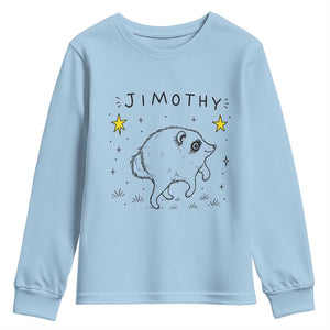 Cute Doodle Starry Jimothy the Raccoon Graphic Youth Sweatshirt Viral Seattle Trash Panda