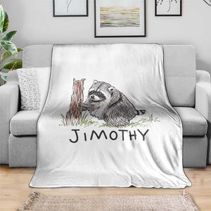 Jimothy Funny Viral Seattle Raccoon Crayon Drawing Graphic Throw Blanket Trash Panda Feral Legend Supporter
