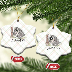 Jimothy Funny Viral Seattle Raccoon Crayon Drawing Graphic Ceramic Ornament Trash Panda Feral Legend Supporter