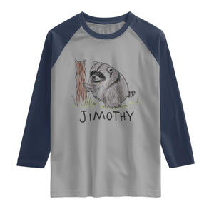 Jimothy Funny Viral Seattle Raccoon Crayon Drawing Graphic Raglan Shirt Trash Panda Feral Legend Supporter