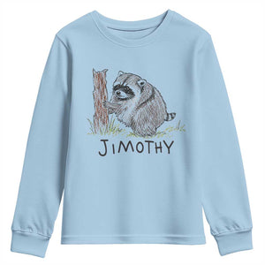 Jimothy Funny Viral Seattle Raccoon Crayon Drawing Graphic Youth Sweatshirt Trash Panda Feral Legend Supporter