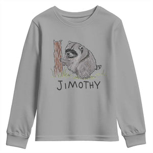 Jimothy Funny Viral Seattle Raccoon Crayon Drawing Graphic Youth Sweatshirt Trash Panda Feral Legend Supporter