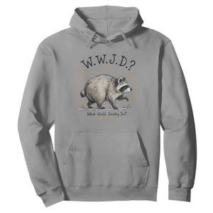 What Would Jimothy Do WWJD Funny Parody Hoodie Viral Seattle Raccoon Meme Feral Legend Humor