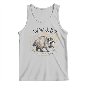 What Would Jimothy Do WWJD Funny Parody Tank Top Viral Seattle Raccoon Meme Feral Legend Humor