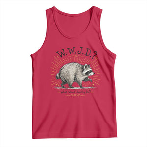 What Would Jimothy Do WWJD Funny Parody Tank Top Viral Seattle Raccoon Meme Feral Legend Humor