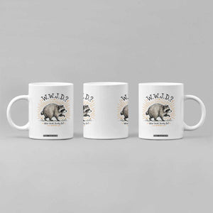 What Would Jimothy Do WWJD Funny Parody Coffee Mug Viral Seattle Raccoon Meme Feral Legend Humor