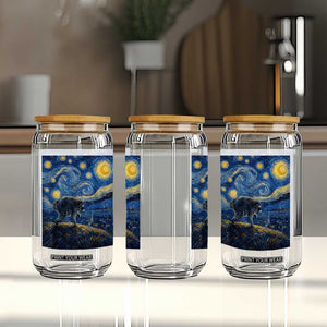 Jimothy Seattle Raccoon Starry Night Parody Graphic Glass Can Trash Panda Feral Legend Supporter
