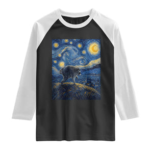 Jimothy Seattle Raccoon Starry Night Parody Graphic Raglan Shirt Trash Panda Feral Legend Supporter