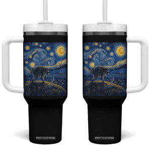 Jimothy Seattle Raccoon Starry Night Parody Graphic Tumbler With Handle Trash Panda Feral Legend Supporter