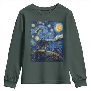 Jimothy Seattle Raccoon Starry Night Parody Graphic Youth Sweatshirt Trash Panda Feral Legend Supporter