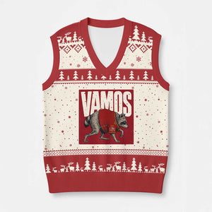 Funny Jimothy Vamos Spain Soccer Fans Parody V-Neck Knit Sweater Vest Seattle Raccoon Espana Champs Victory Celebration