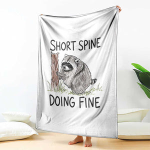 Jimothy Short Spine Doing Fine Inspirational Throw Blanket Viral Seattle Raccoon Crayon Drawing Graphic