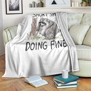 Jimothy Short Spine Doing Fine Inspirational Throw Blanket Viral Seattle Raccoon Crayon Drawing Graphic