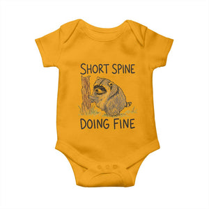 Jimothy Short Spine Doing Fine Inspirational Baby Onesie Viral Seattle Raccoon Crayon Drawing Graphic