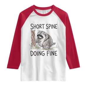 Jimothy Short Spine Doing Fine Inspirational Raglan Shirt Viral Seattle Raccoon Crayon Drawing Graphic
