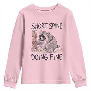 Jimothy Short Spine Doing Fine Inspirational Youth Sweatshirt Viral Seattle Raccoon Crayon Drawing Graphic