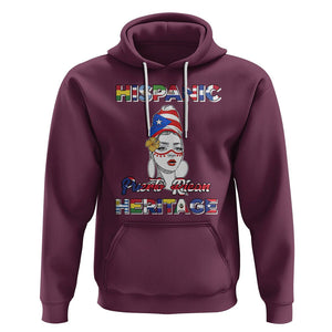 Puerto Rican Woman Hispanic Heritage Hoodie Boricua Puerto Rico TS02 Maroon Printyourwear