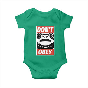 Don't Obey Portland Frog Baby Onesie Protest Parody Poster Graphic TS02 Irish Green Print Your Wear