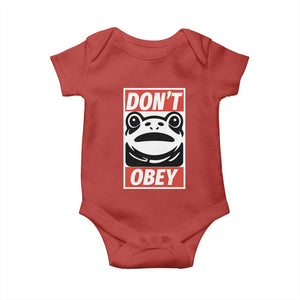 Don't Obey Portland Frog Baby Onesie Protest Parody Poster Graphic TS02 Red Print Your Wear