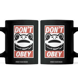Don't Obey Portland Frog Coffee Mug Protest Parody Poster Graphic TS02 Black Print Your Wear