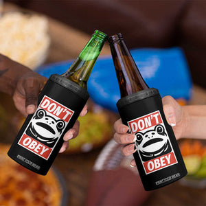 Don't Obey Portland Frog 4 in 1 Can Cooler Tumbler Protest Parody Poster Graphic TS02 Print Your Wear