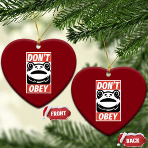 Don't Obey Portland Frog Ceramic Ornament Protest Parody Poster Graphic TS02 Print Your Wear