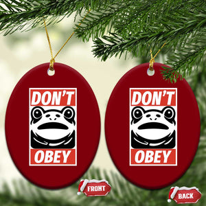 Don't Obey Portland Frog Ceramic Ornament Protest Parody Poster Graphic TS02 Print Your Wear