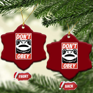 Don't Obey Portland Frog Ceramic Ornament Protest Parody Poster Graphic TS02 Print Your Wear