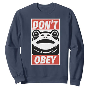 Don't Obey Portland Frog Sweatshirt Protest Parody Poster Graphic TS02 Navy Print Your Wear
