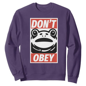 Don't Obey Portland Frog Sweatshirt Protest Parody Poster Graphic TS02 Purple Print Your Wear