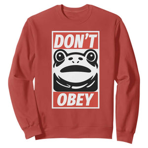 Don't Obey Portland Frog Sweatshirt Protest Parody Poster Graphic TS02 Red Print Your Wear