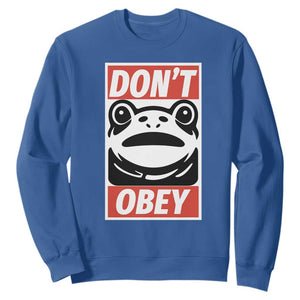 Don't Obey Portland Frog Sweatshirt Protest Parody Poster Graphic TS02 Royal Blue Print Your Wear