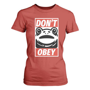 Don't Obey Portland Frog T Shirt For Women Protest Parody Poster Graphic TS02 Red Print Your Wear
