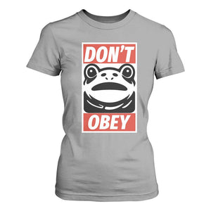 Don't Obey Portland Frog T Shirt For Women Protest Parody Poster Graphic TS02 Sport Gray Print Your Wear