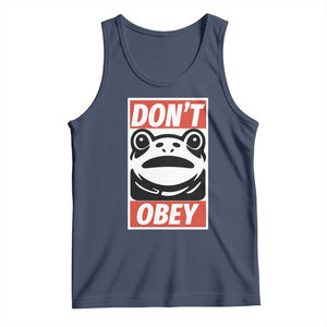 Don't Obey Portland Frog Tank Top Protest Parody Poster Graphic TS02 Navy Print Your Wear