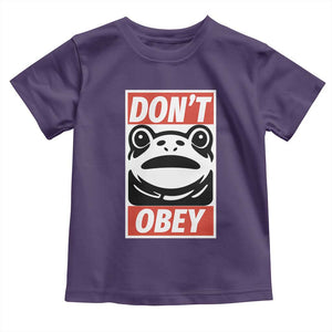Don't Obey Portland Frog Toddler T Shirt Protest Parody Poster Graphic TS02 Purple Print Your Wear