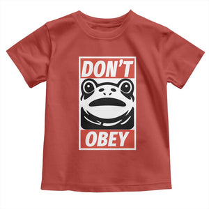 Don't Obey Portland Frog Toddler T Shirt Protest Parody Poster Graphic TS02 Red Print Your Wear