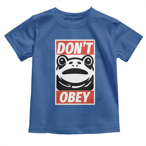 Don't Obey Portland Frog Toddler T Shirt Protest Parody Poster Graphic TS02 Royal Blue Print Your Wear