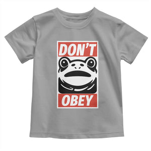 Don't Obey Portland Frog Toddler T Shirt Protest Parody Poster Graphic TS02 Sport Gray Print Your Wear