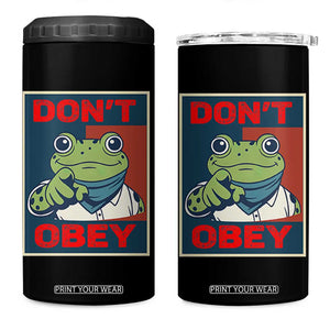 Don't Obey Portland Frog 4 in 1 Can Cooler Tumbler Frogs Protest Activism Hope Style Poster Graphic TS02 One Size: 16 oz Black Print Your Wear