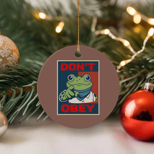 Don't Obey Portland Frog Ceramic Ornament Frogs Protest Activism Hope Style Poster Graphic TS02 1pc Mocha Print Your Wear