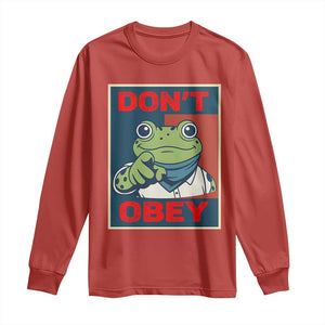 Don't Obey Portland Frog Long Sleeve Shirt Frogs Protest Activism Hope Style Poster Graphic TS02 Red Print Your Wear
