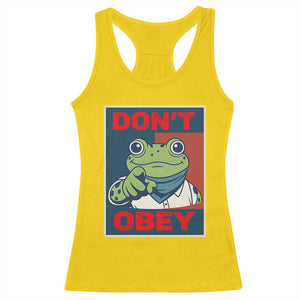 Don't Obey Portland Frog Racerback Tank Top Frogs Protest Activism Hope Style Poster Graphic TS02 Daisy Print Your Wear