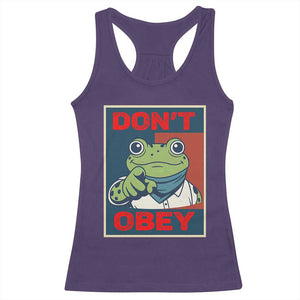 Don't Obey Portland Frog Racerback Tank Top Frogs Protest Activism Hope Style Poster Graphic TS02 Purple Print Your Wear