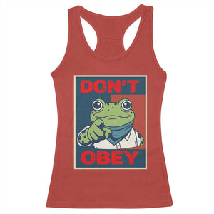 Don't Obey Portland Frog Racerback Tank Top Frogs Protest Activism Hope Style Poster Graphic TS02 Red Print Your Wear