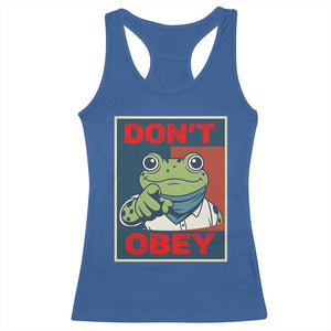 Don't Obey Portland Frog Racerback Tank Top Frogs Protest Activism Hope Style Poster Graphic TS02 Royal Blue Print Your Wear